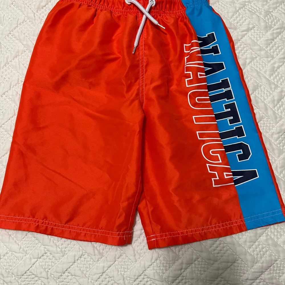 Boys Swim Trunks Nautica Orange and Blue Boys Size 10-12